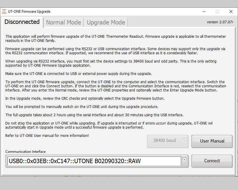 UT-ONE Firmware Upgrade