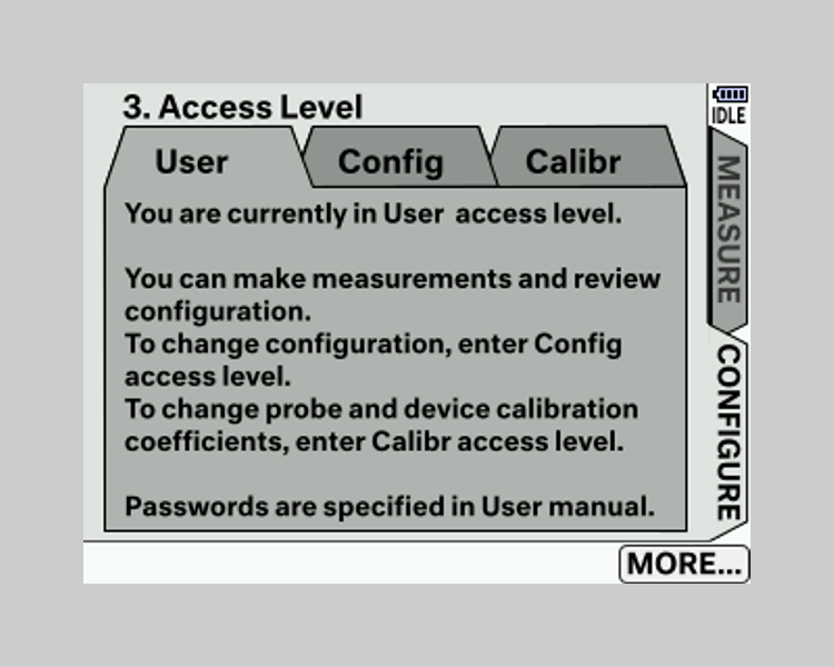 UT-ONE B03B Configuration page <mark>3. Access Level</mark> - User