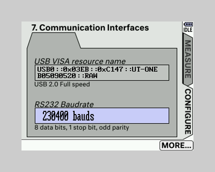 UT-ONE B03B Configuration page  <mark>7. Communication Interfaces</mark>