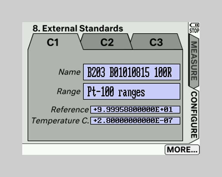 UT-ONE B03B Configuration page  <mark>8. External Standards</mark>