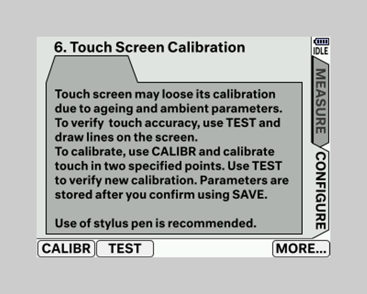 UT-ONE B03B Configuration page  <mark>6. Touch Screen Calibration</mark>